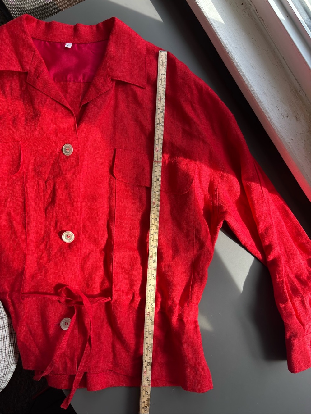 Vintage Made in USA 100% Linen Jacket- Large - Picture 9 of 9